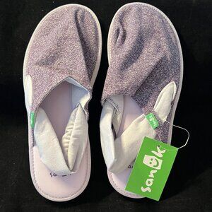 Sanuk Lil Yoga Sling Back Youth Girls Purple Casual Sandals NWT 4-5
